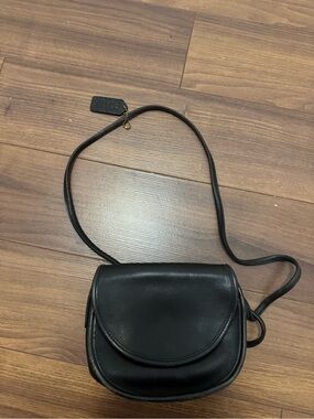 Coach Black Leather Crescent Crossbody Bag